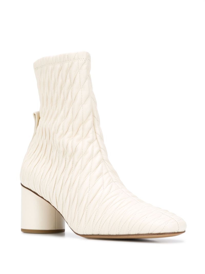 Shop Jil Sander 65mm Quilted Ankle Boots In Neutrals