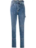 MSGM paint-splattered slim-fit jeans - Blue