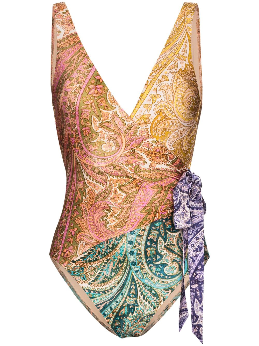 ZIMMERMANN Panelled Paisley Print Swimsuit - Farfetch