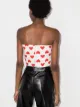 ANOUKI heart print off-shoulder blouse