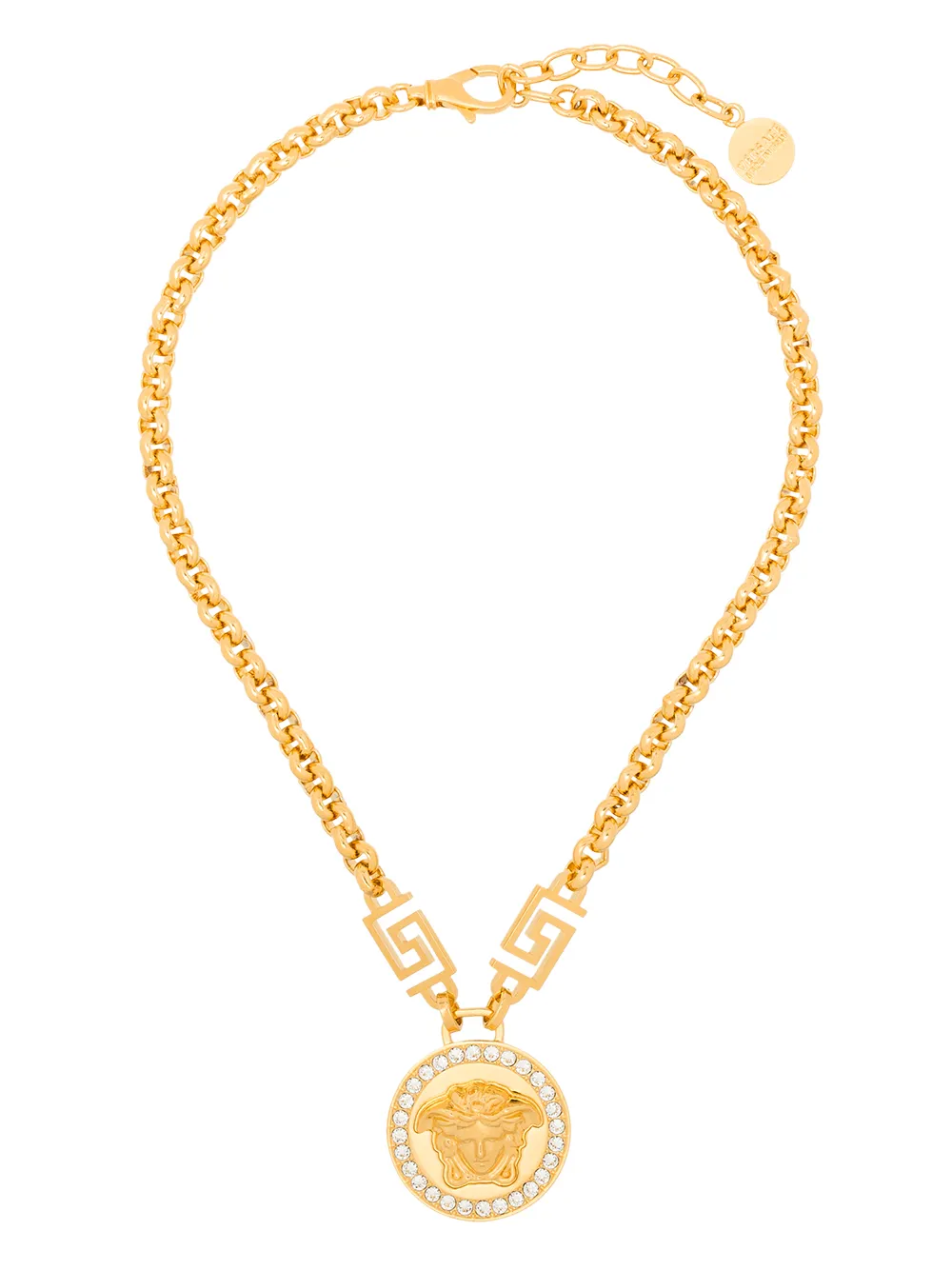 Shop Versace La Medusa Greca Necklace In Gold