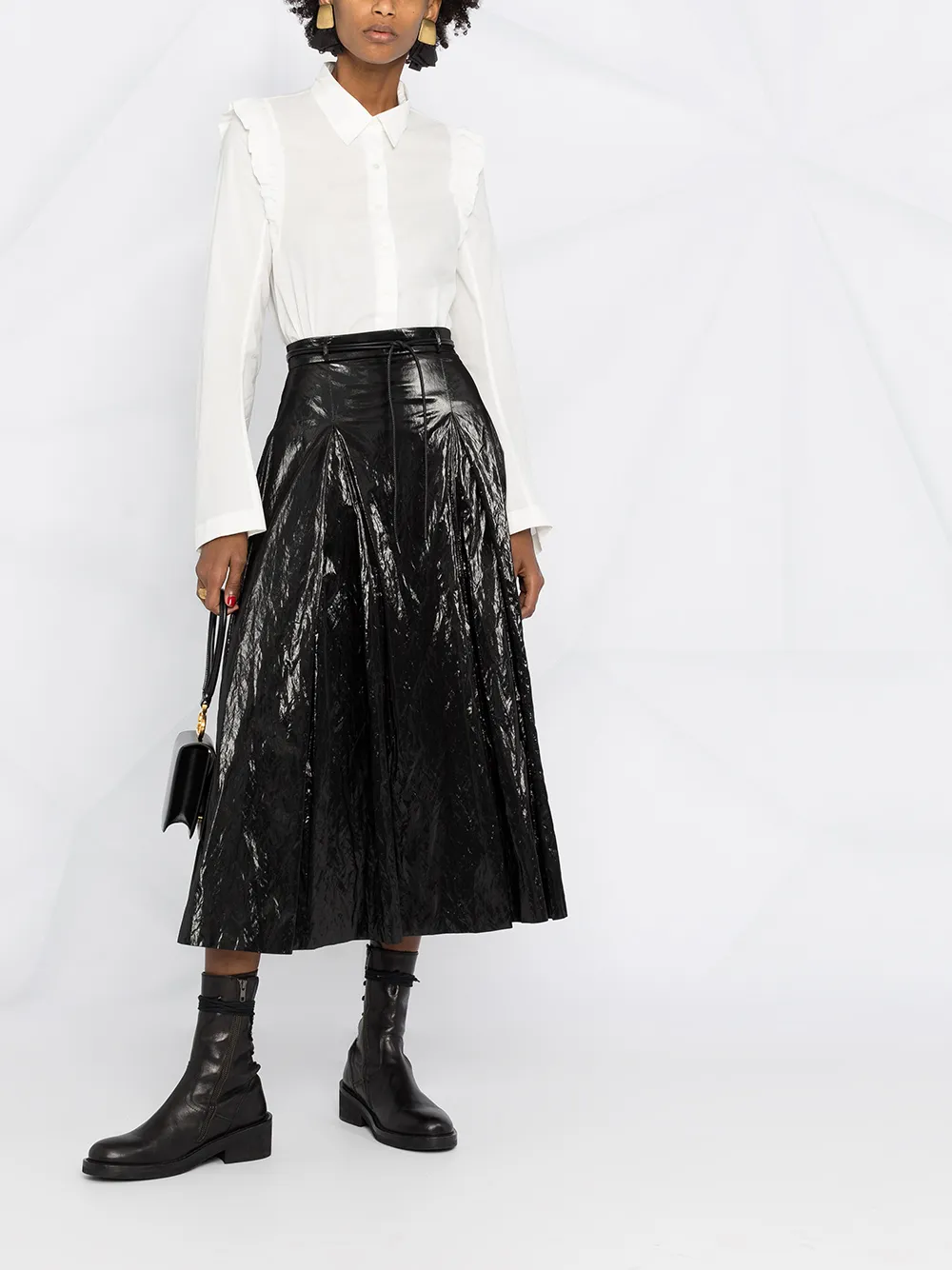 фото Ann demeulemeester рубашка с оборками на плечах