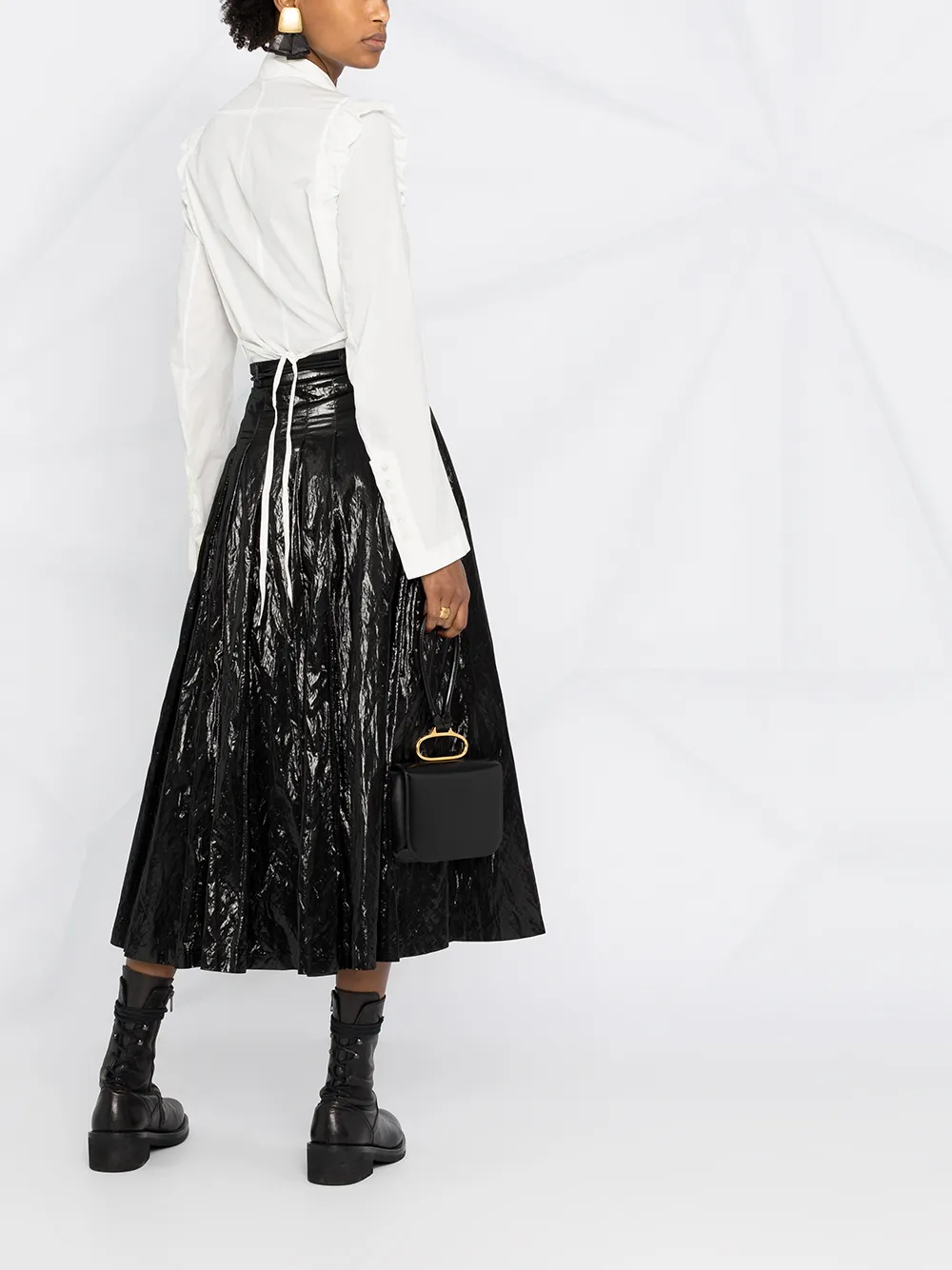 фото Ann demeulemeester рубашка с оборками на плечах