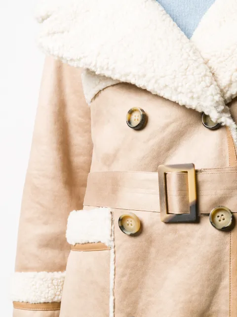 urbancode retter reversible faux shearling coat in vanilla