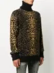 Saint Laurent leopard-print roll-neck jumper