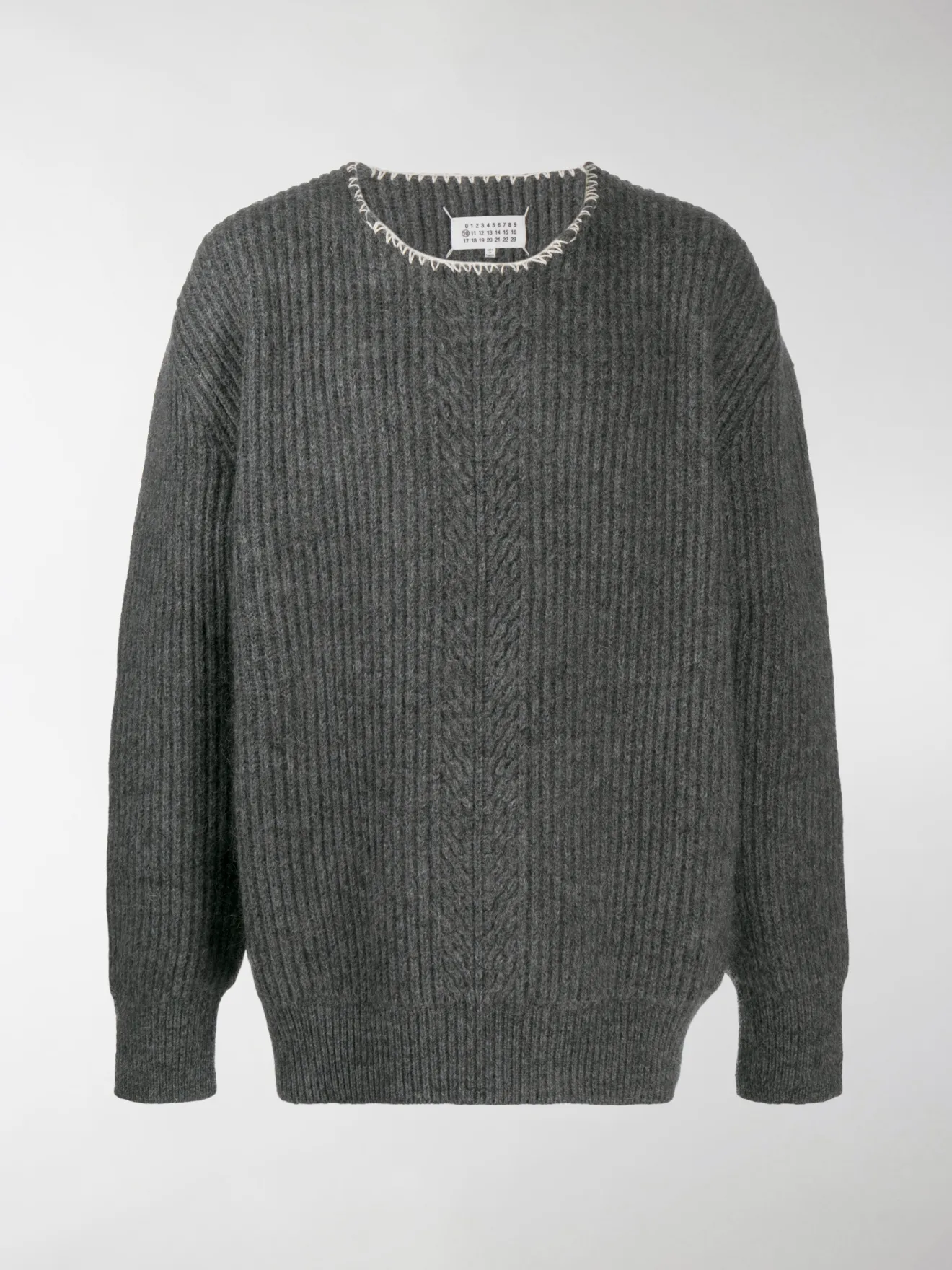 Maison Margiela ribbed-knit jumper grey | MODES