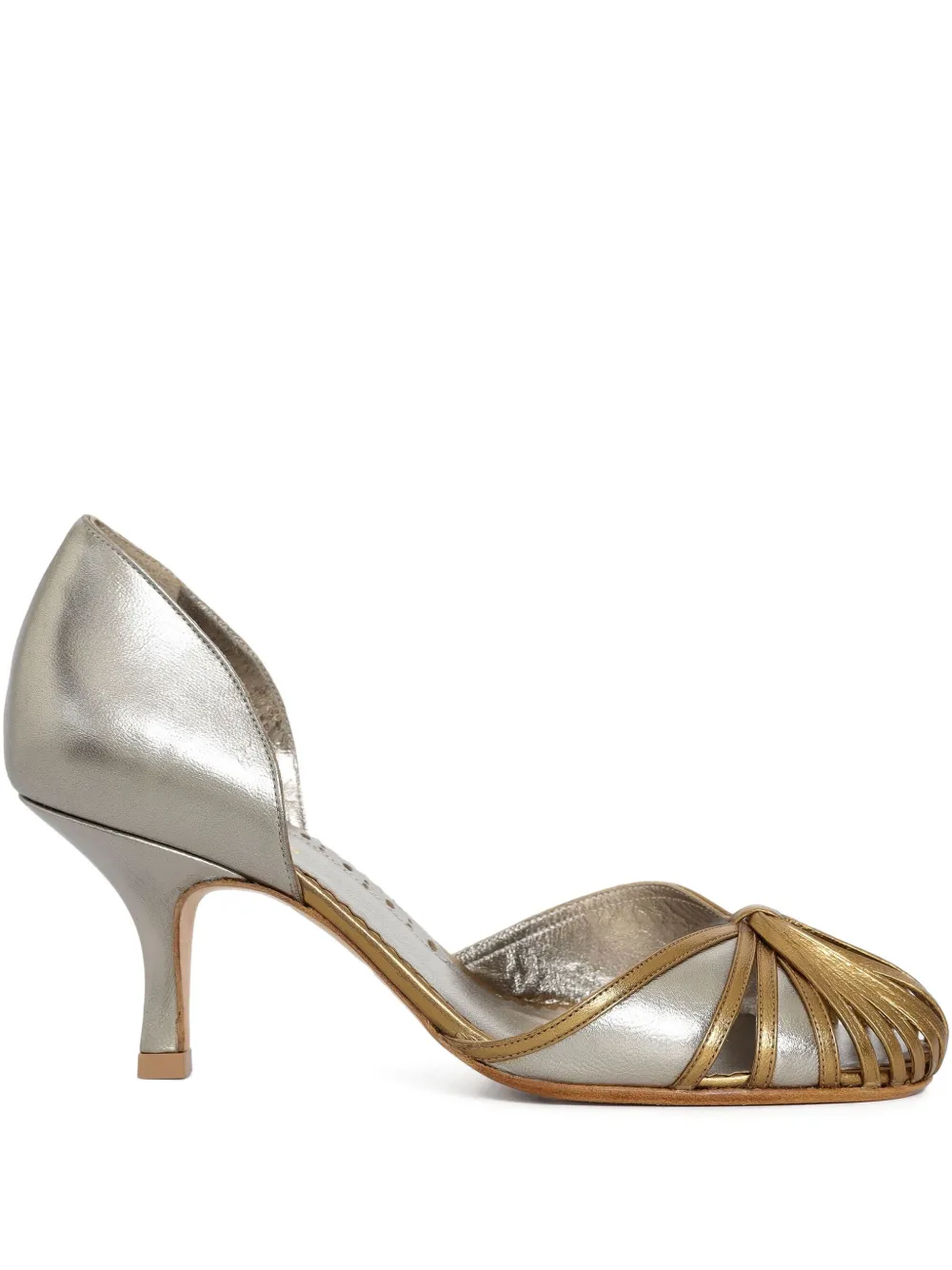 Sarah Chofakian 70mm leather heeled pumps | Brown | Image 1