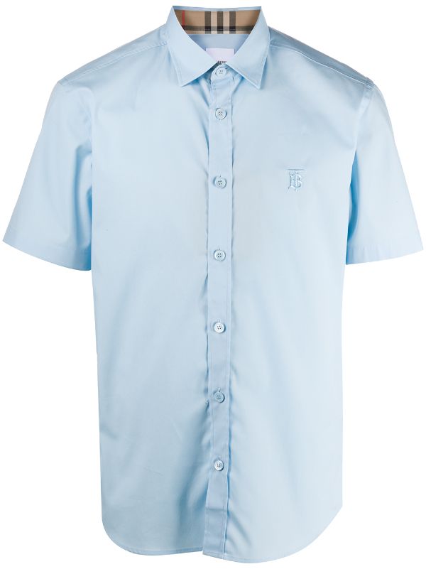 burberry short sleeve blue shirt