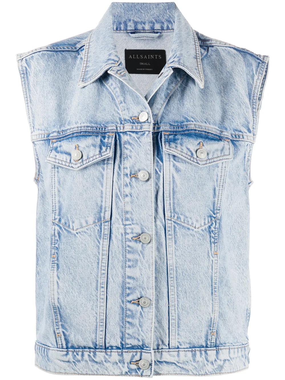 armless denim jacket