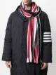 Image 2 of Thom Browne wool jacquard stripe fringe scarf