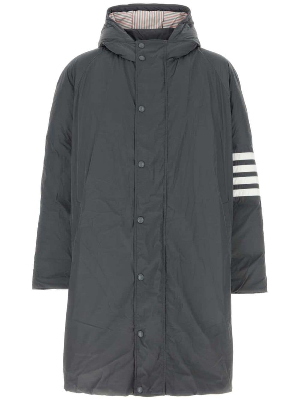 Thom Browne Cappotto con cappuccio RWB - 035 MED GREY