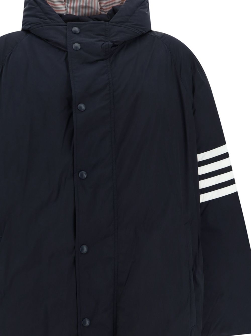 Thom Browne downfill hooded football 4-Bar parka - Blue