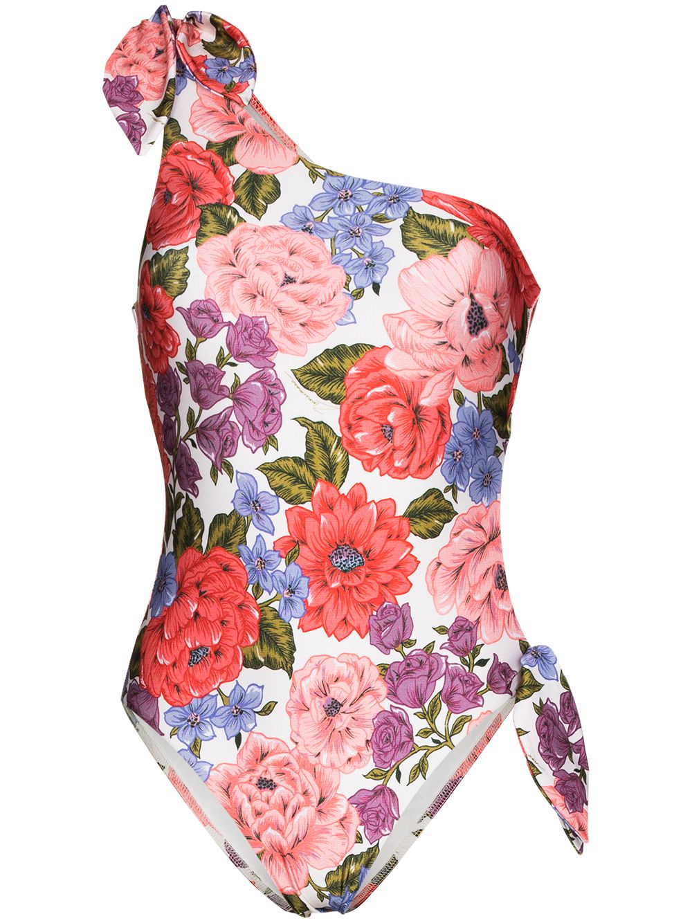 ZIMMERMANN one-shoulder Floral Print Swimsuit - Farfetch