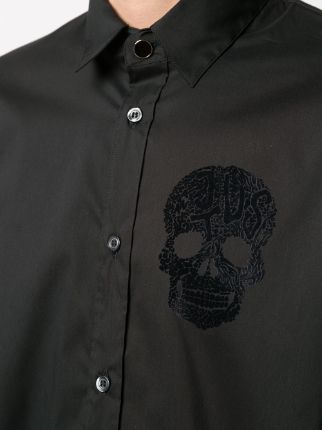 embroidered skull long-sleeved shirt展示图