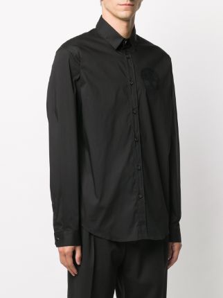 embroidered skull long-sleeved shirt展示图