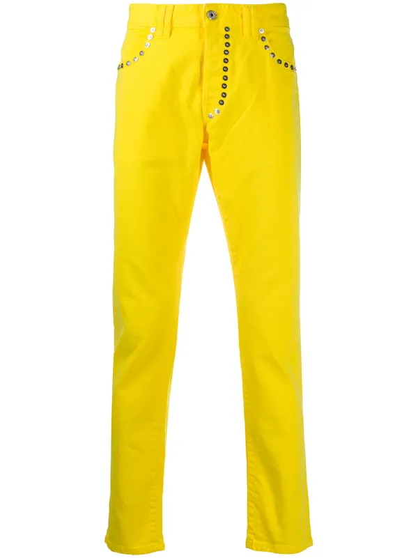 yellow slim fit jeans