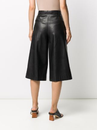 cropped faux-leather trousers展示图