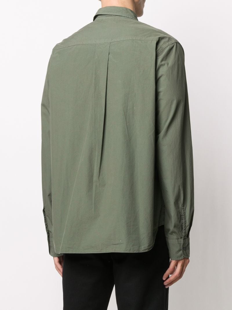 Shop Kenzo Tiger Crest Long-sleeve Shirt In Green