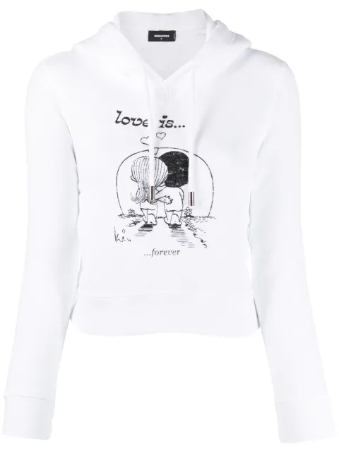 DSQUARED2 Love is Forever cropped hoodie