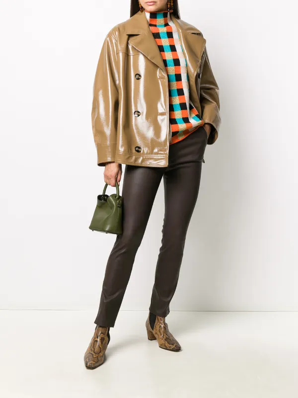 elasticated leather trousers
