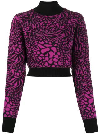 leopard print cropped jumper