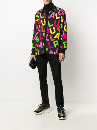 alphabet-print long sleeved shirt展示图