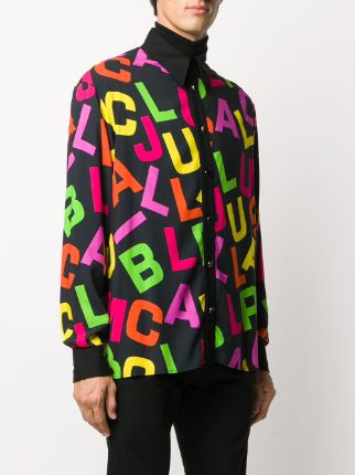 alphabet-print long sleeved shirt展示图