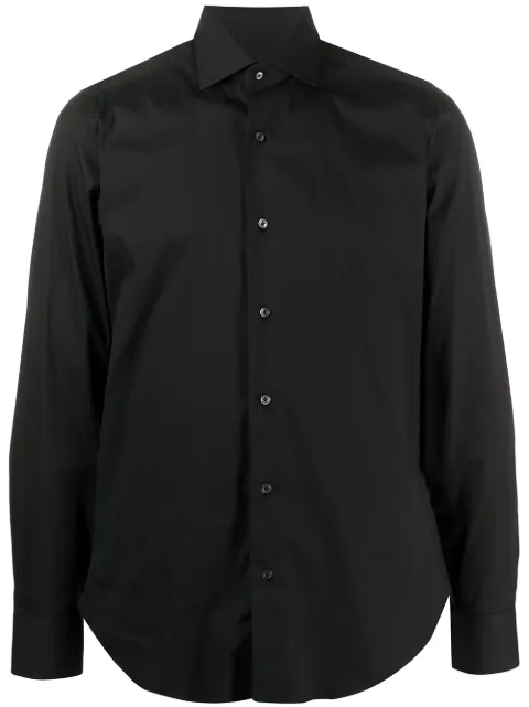 Barba spread-collar poplin shirt