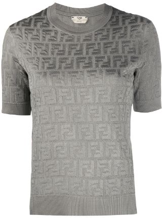 fendi faded ff motif jumper