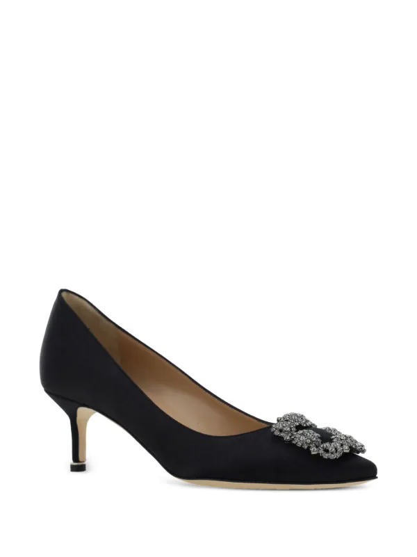 Manolo Blahnik Hangisi 30mm サテンパンプス | ブラック | FARFETCH JP