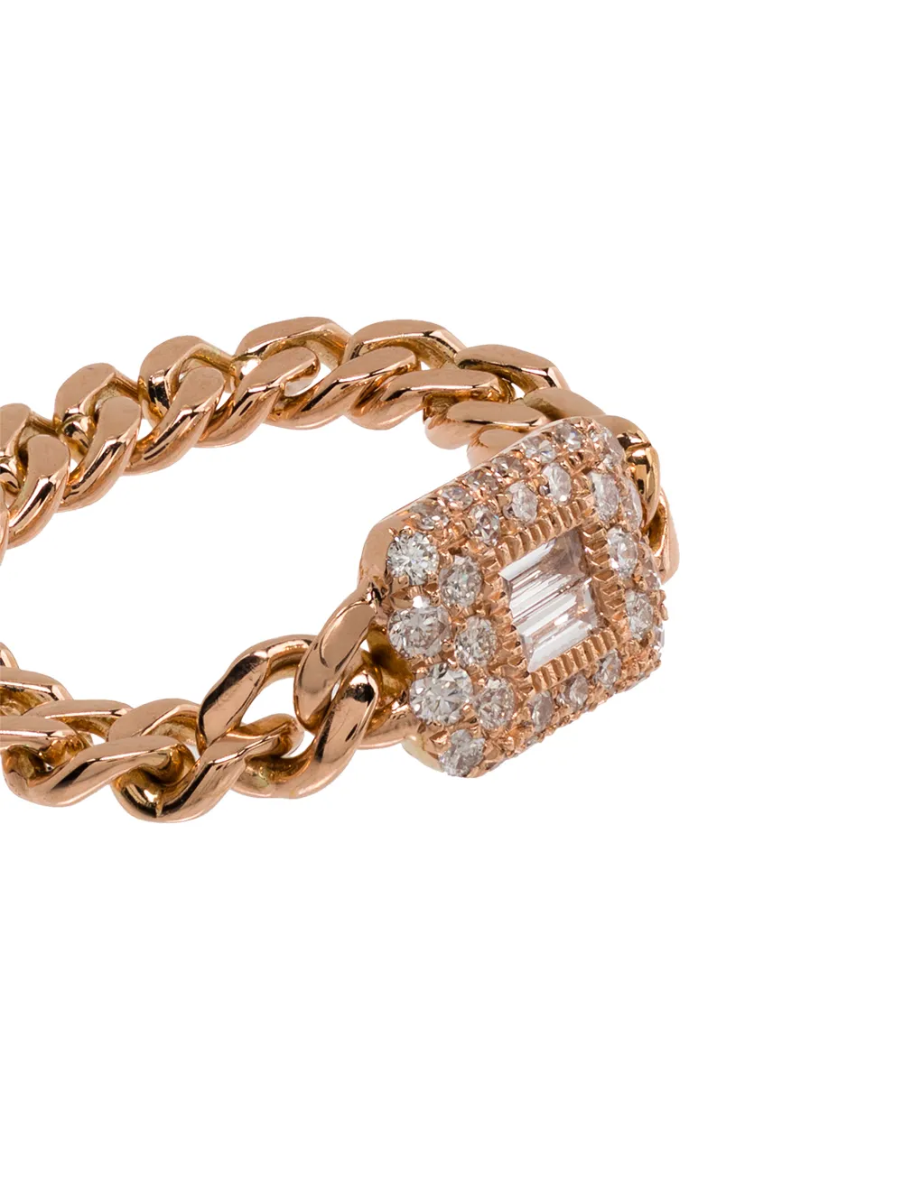  Shay 18k Rose Gold Diamond Chain-link Ring 