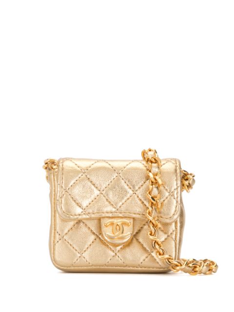 HOT SALE CHANEL 1990s diamond-quilted mini shoulder bag Women