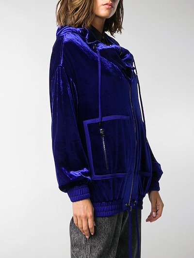 TOM FORD velvet zip-up hoodie blue | MODES