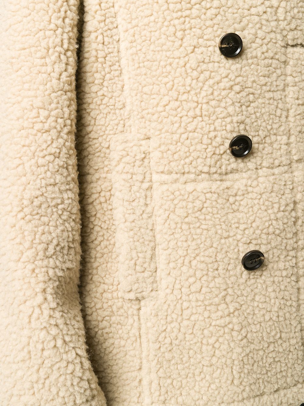 фото Stand double breasted faux shearling coat