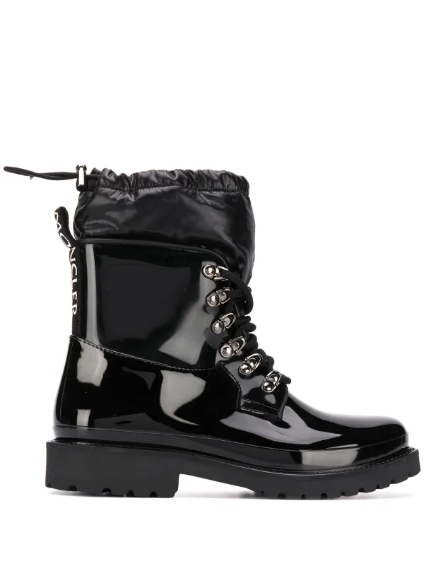 moncler patent leather combat boots