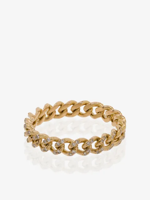 SHAY 18K yellow gold chain-link diamond ring