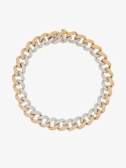 SHAY 18K two-tone gold pavé diamond bracelet