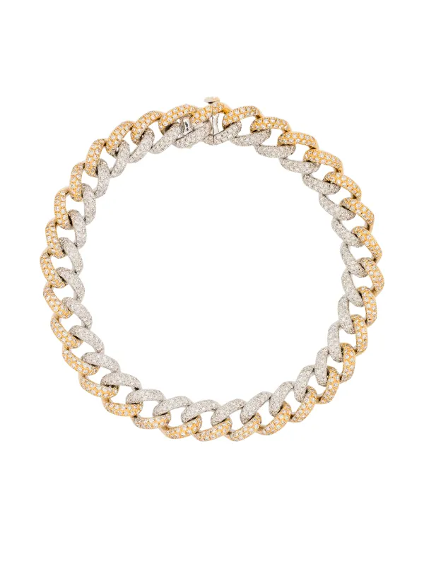 Shay 18K Two-tone Gold Pavé Diamond Bracelet in Silver