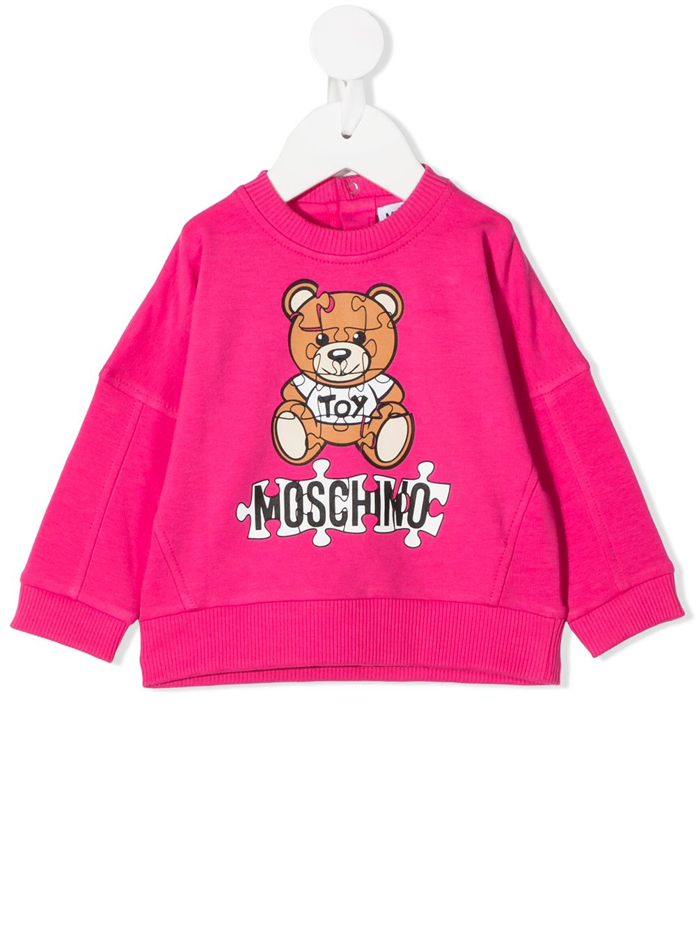 фото Moschino kids толстовка с круглым вырезом и принтом teddy bear