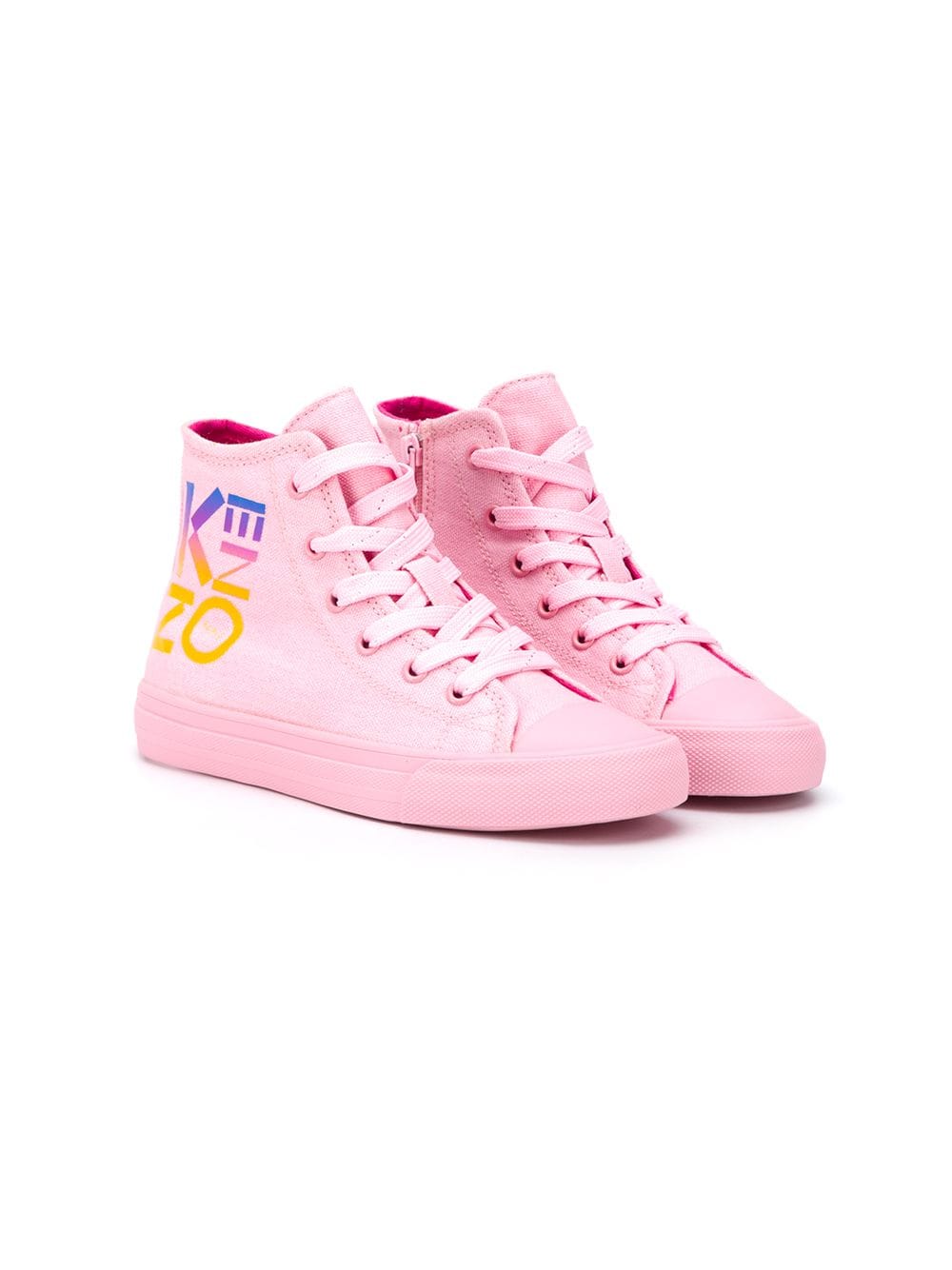 

Kenzo Kids logo-print high top trainers - Pink