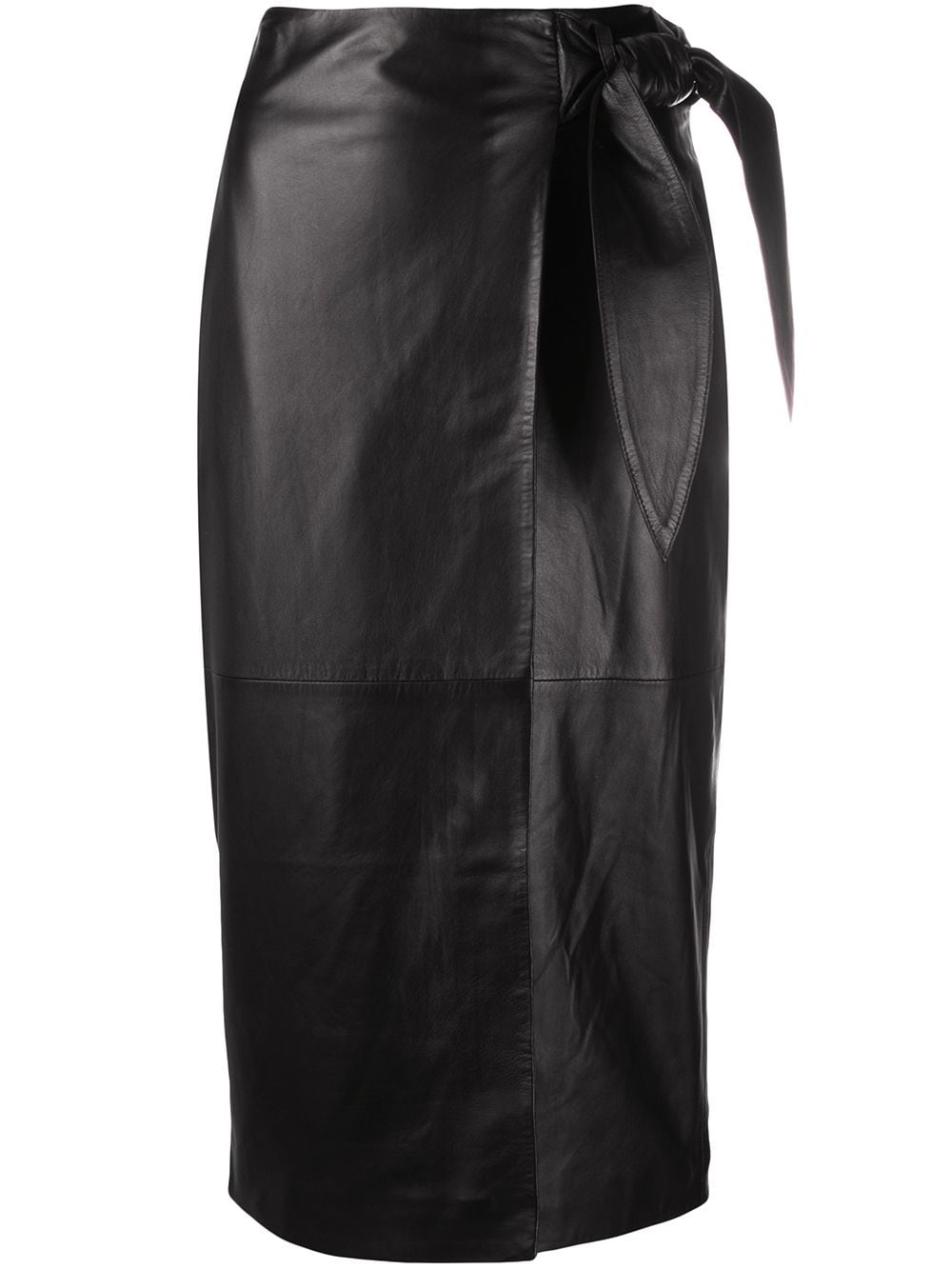 Arma Ruched Detail Midi Skirt In Black