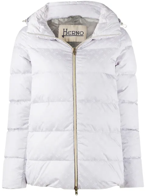 Herno logo pattern puffer jacket