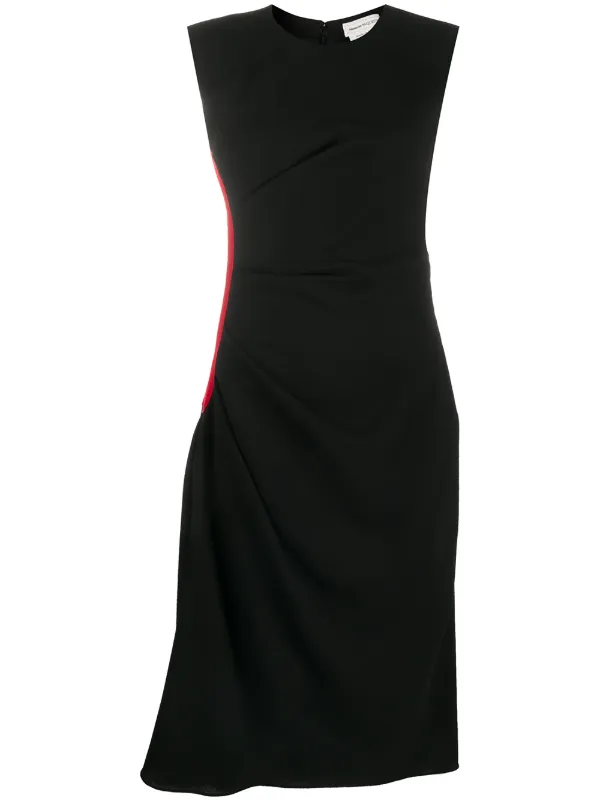 black dress with side stripe