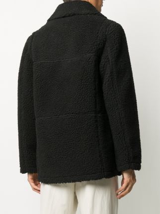 double breasted faux shearling coat展示图