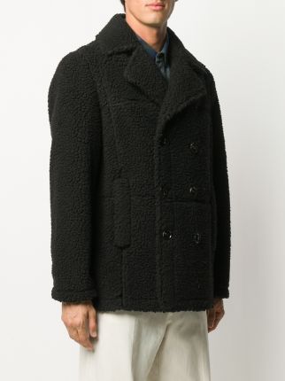 double breasted faux shearling coat展示图