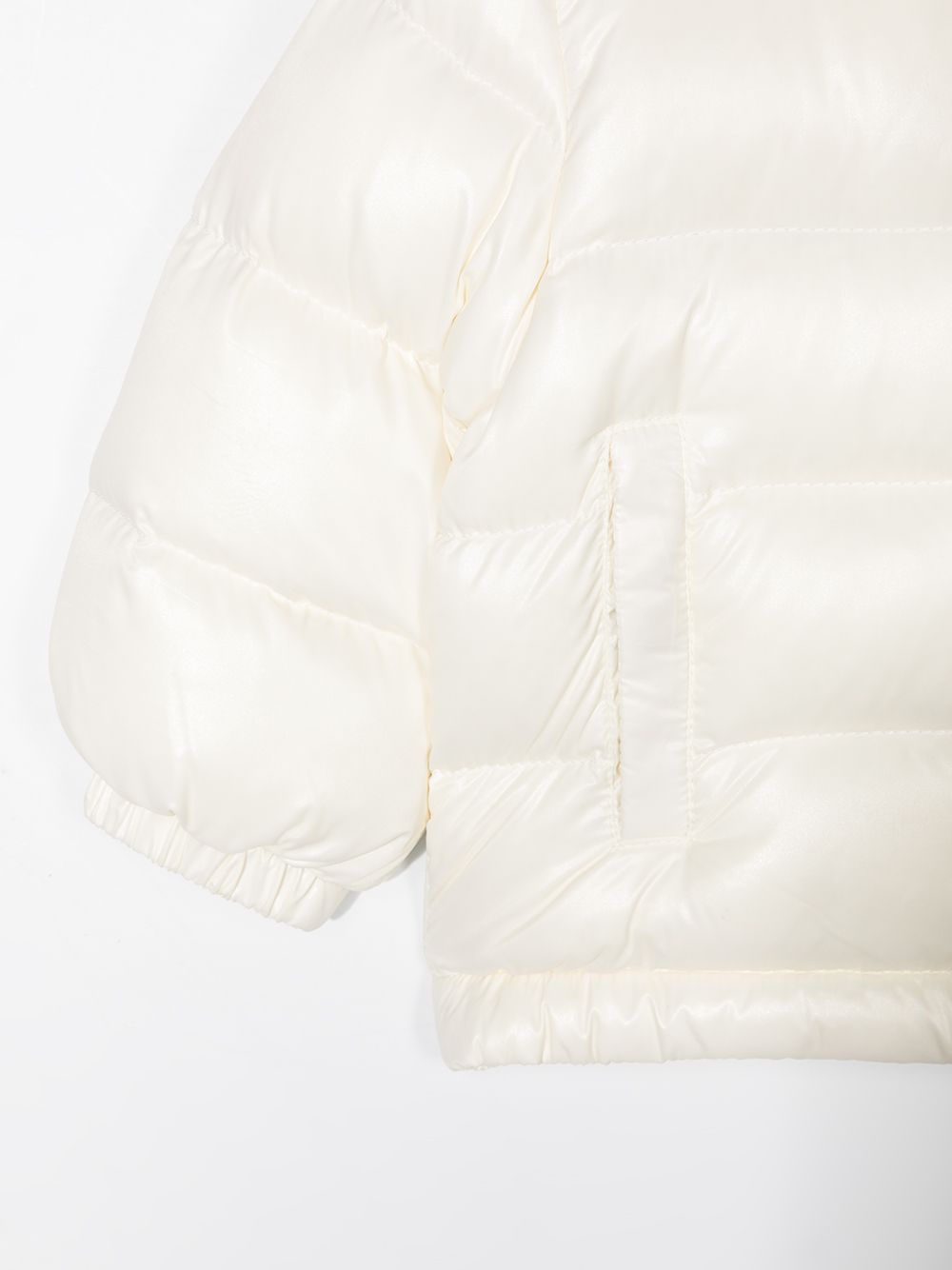 Shop Moncler Signature Stripe Down Jacket In White