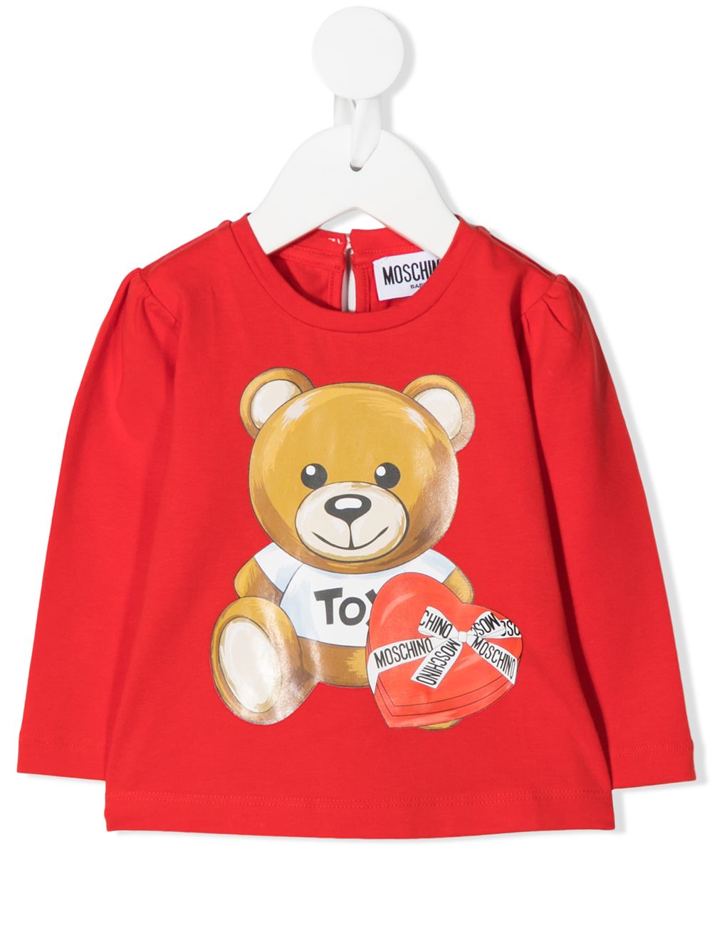 фото Moschino kids толстовка с круглым вырезом и принтом teddy bear