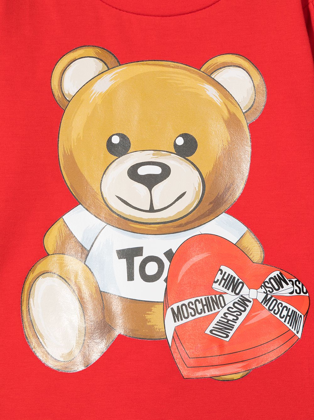 фото Moschino kids толстовка с круглым вырезом и принтом teddy bear