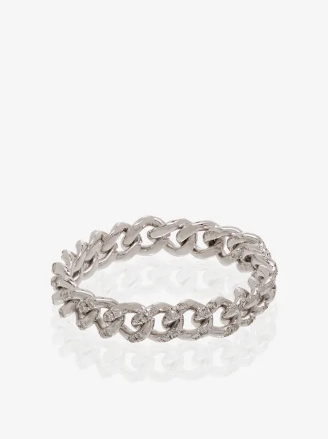 SHAY anillo de cadena en oro blanco de 18kt con diamantes