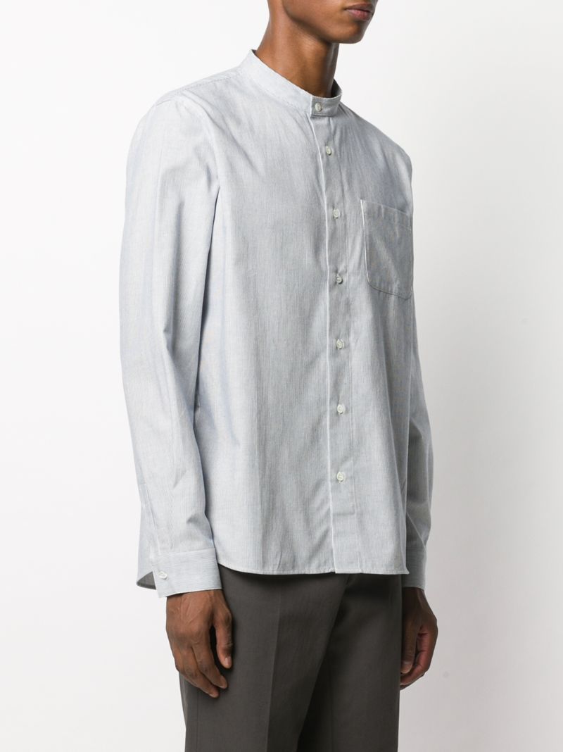 Shop Apc Band Collar Shirt In White